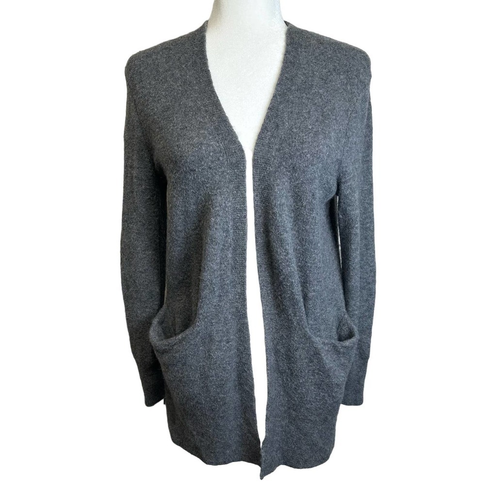 Madewell‎ Sweater Women’s sz. XXS Gray Wool Blend Open Front Pocket Cardigan